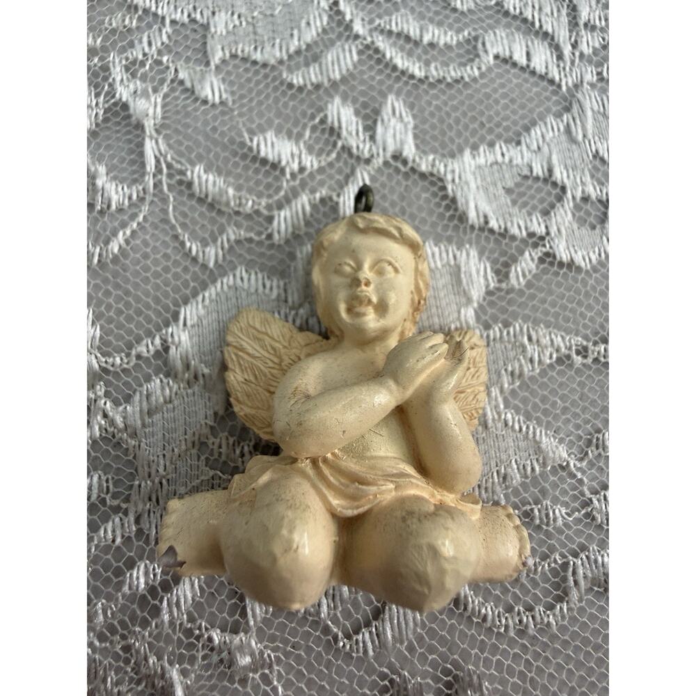 Vintage Mini Angel Cherub Wings Toes Coquette Cottage Christmas Decoration 1.75”